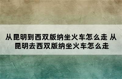 从昆明到西双版纳坐火车怎么走 从昆明去西双版纳坐火车怎么走